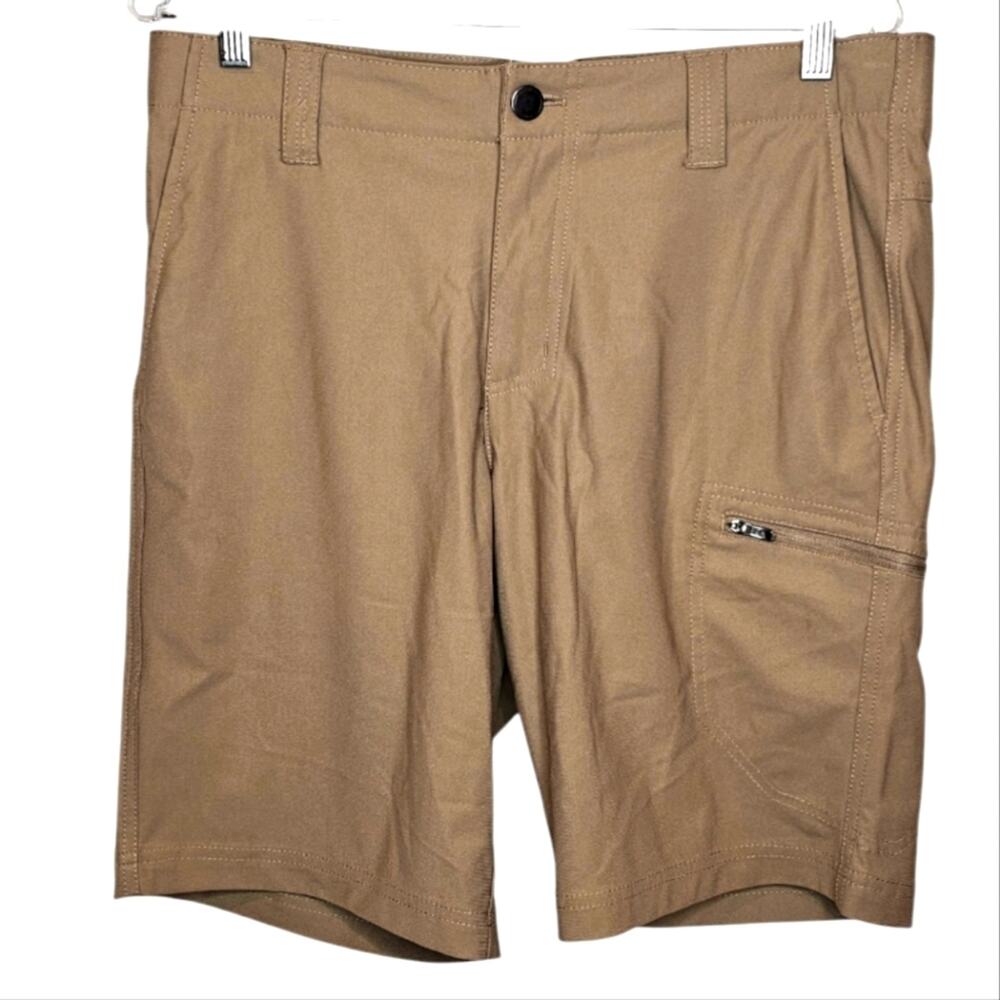 ZeroXposur Travel Shorts Zippered Thigh Pocket Elastic Waistband with Belt Loops